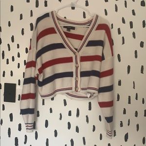 Cropped button up sweater